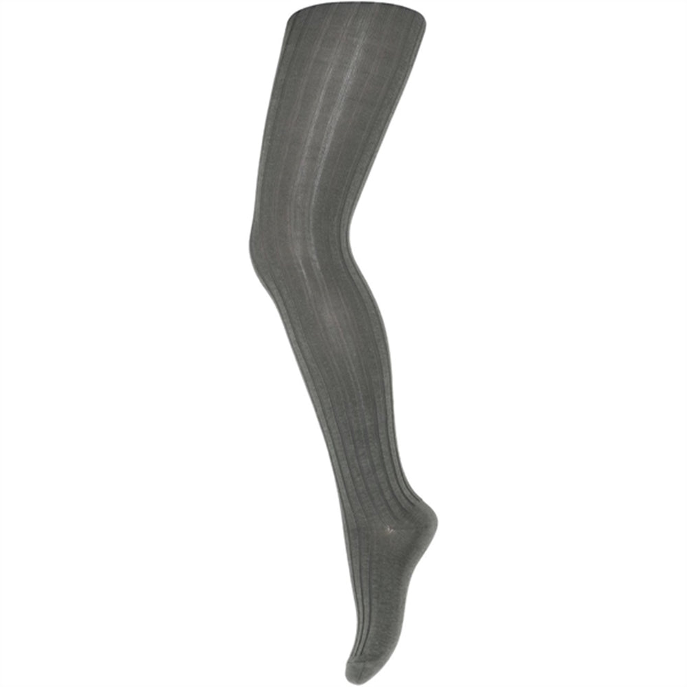 MP 128 Uld Rib Strømpebukser Agave Green - Mp Danmark
