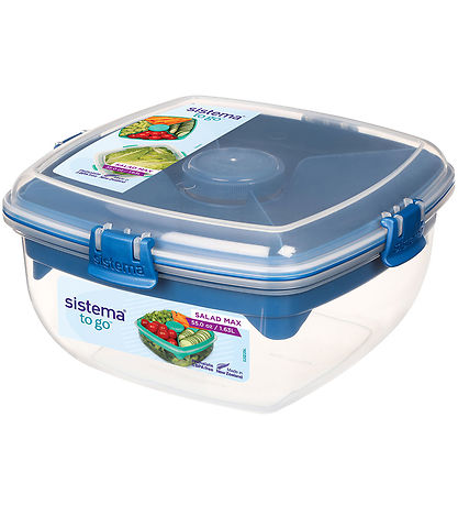 Sistema Madkasse m. Tilbeh?r - Salad Max To Go 1,63L - Blå