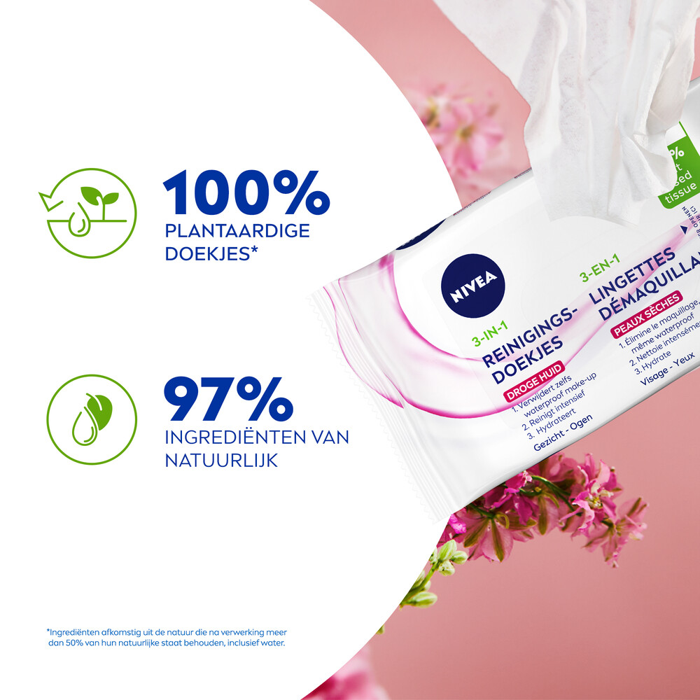 6x Nivea Reinigingsdoekjes Droge Huid25 stuks