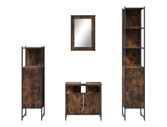 VIDAXL - Ensemble de meubles de salle de bain 4 pcs chêne fumé bois