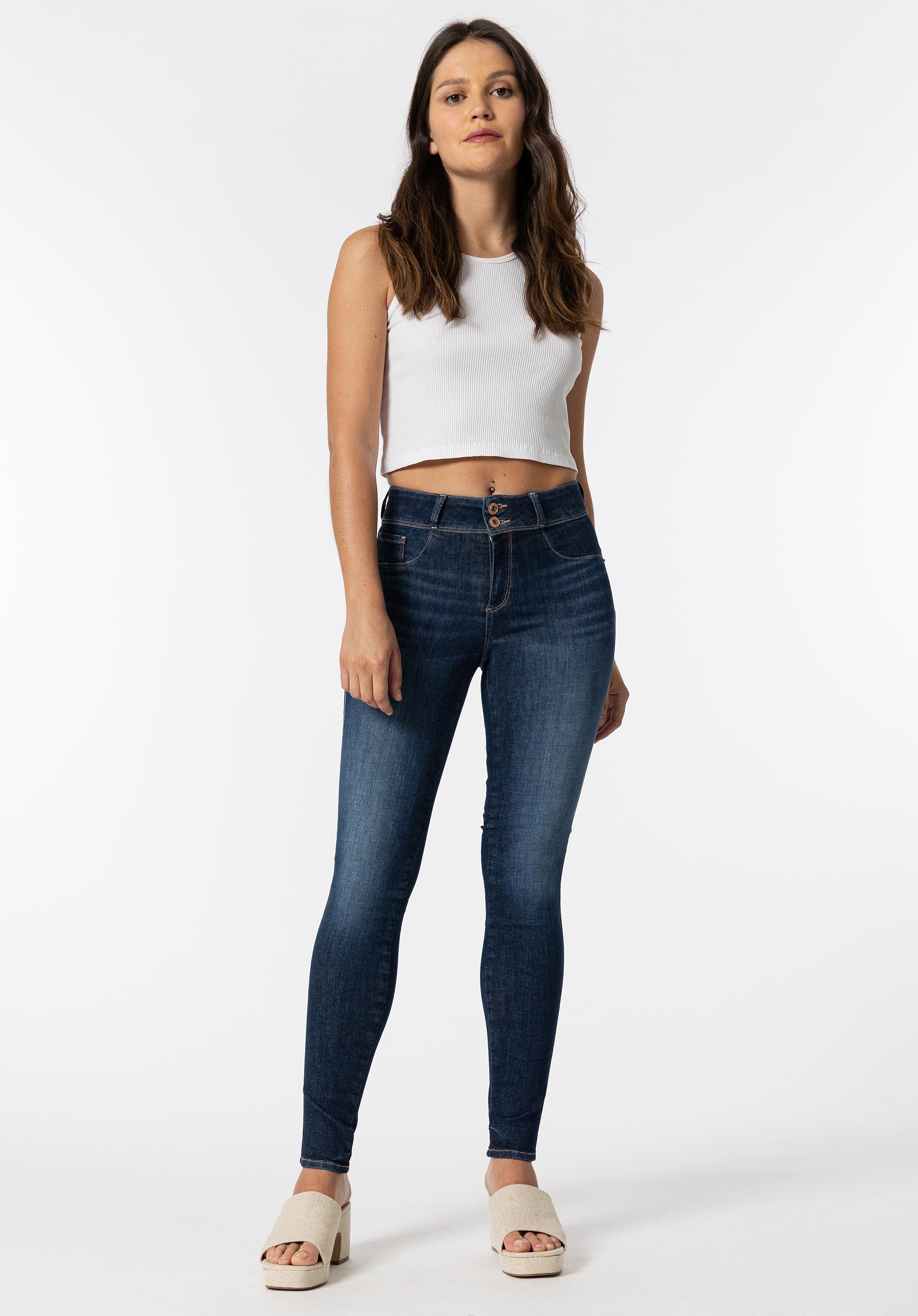 Jeans One Size Skinny Silhouette Cintura Alta