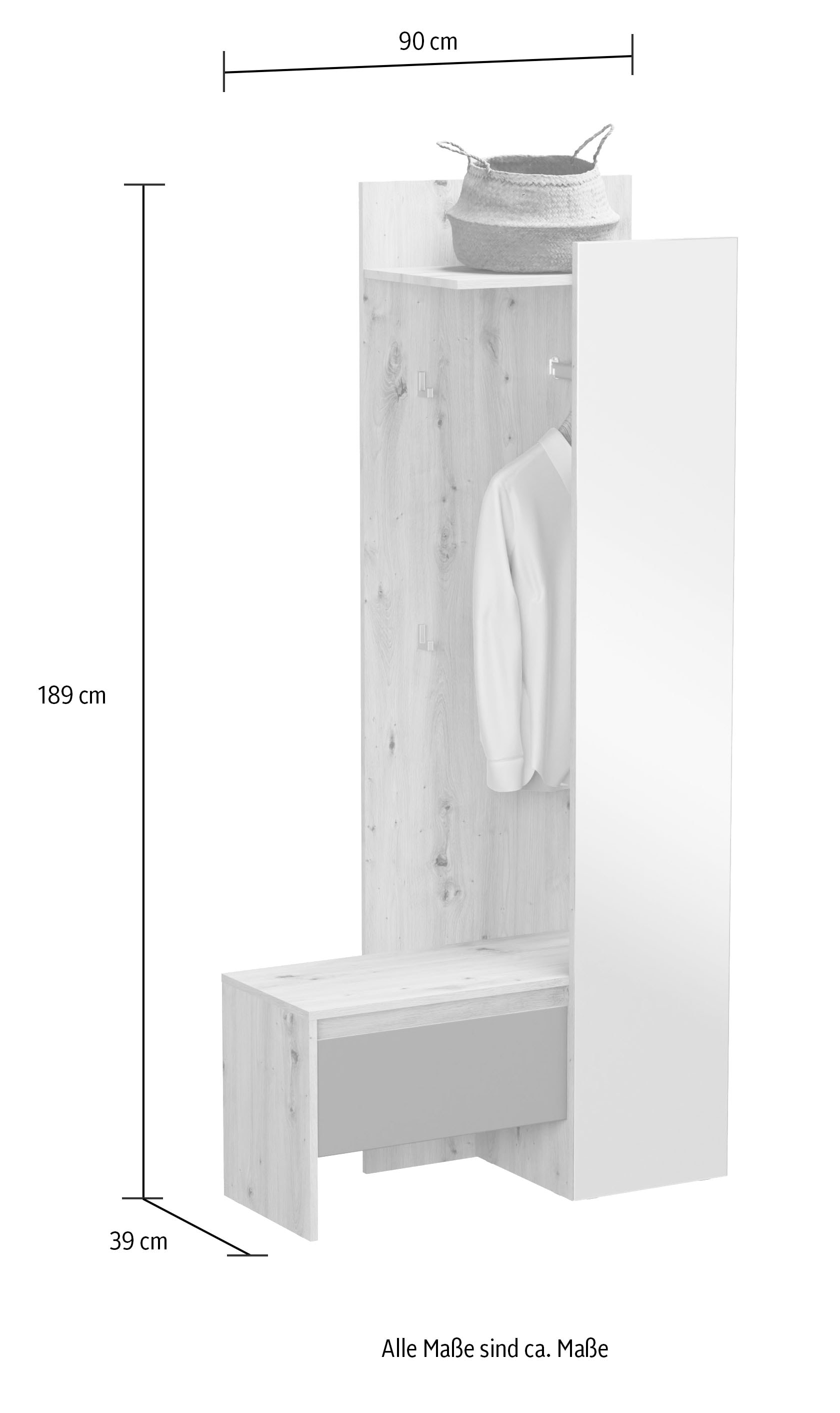 INOSIGN Kompaktgarderobe »Trosa« Breite 90 cm