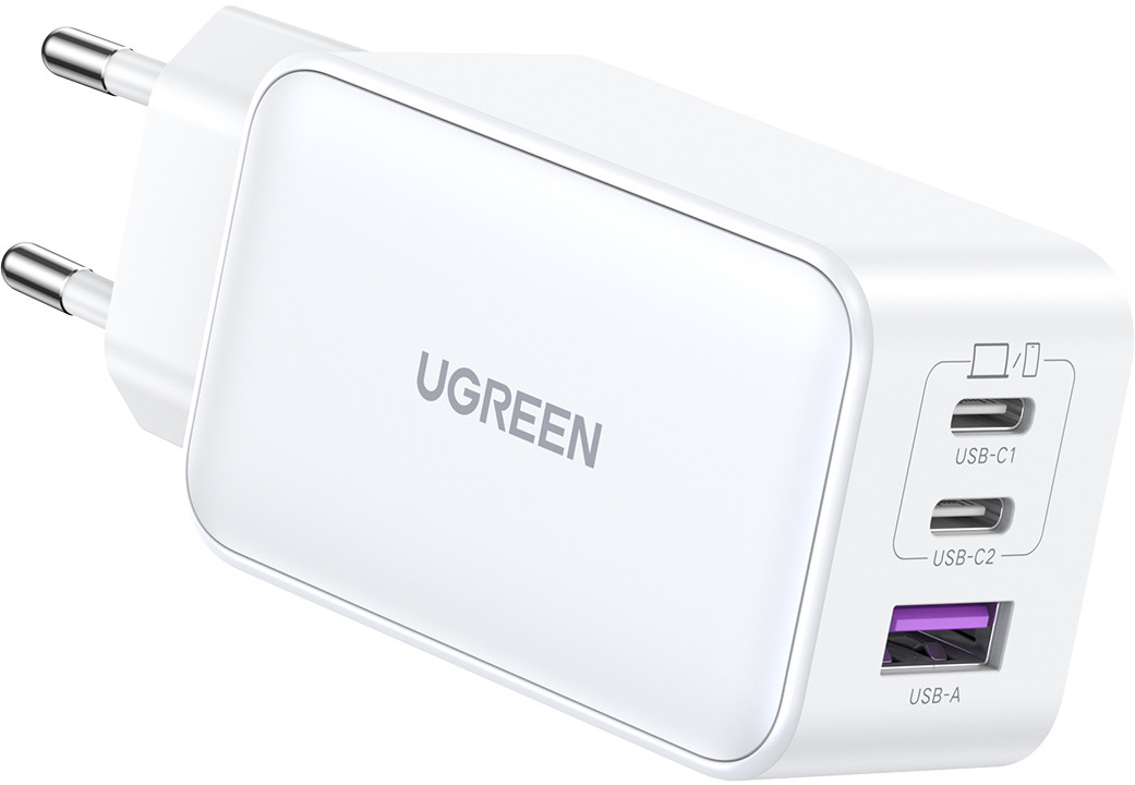 (65W) Nexode Dual USB C / USB A GaN Ladegerät Power Delivery 3.0 / Quick Charge 4.0 Netzteil (15334) - Weiss