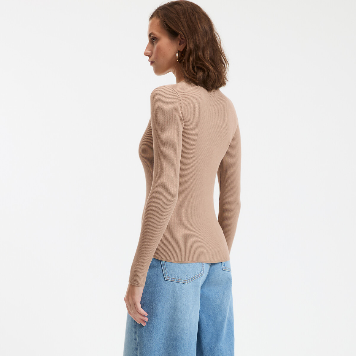 COLEÇÃO LA REDOUTE<br>Suéter em malha fina com gola redonda