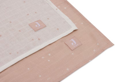 Jollein Musselintepper Twinkling 2-Pack, Off white/Wild Rose