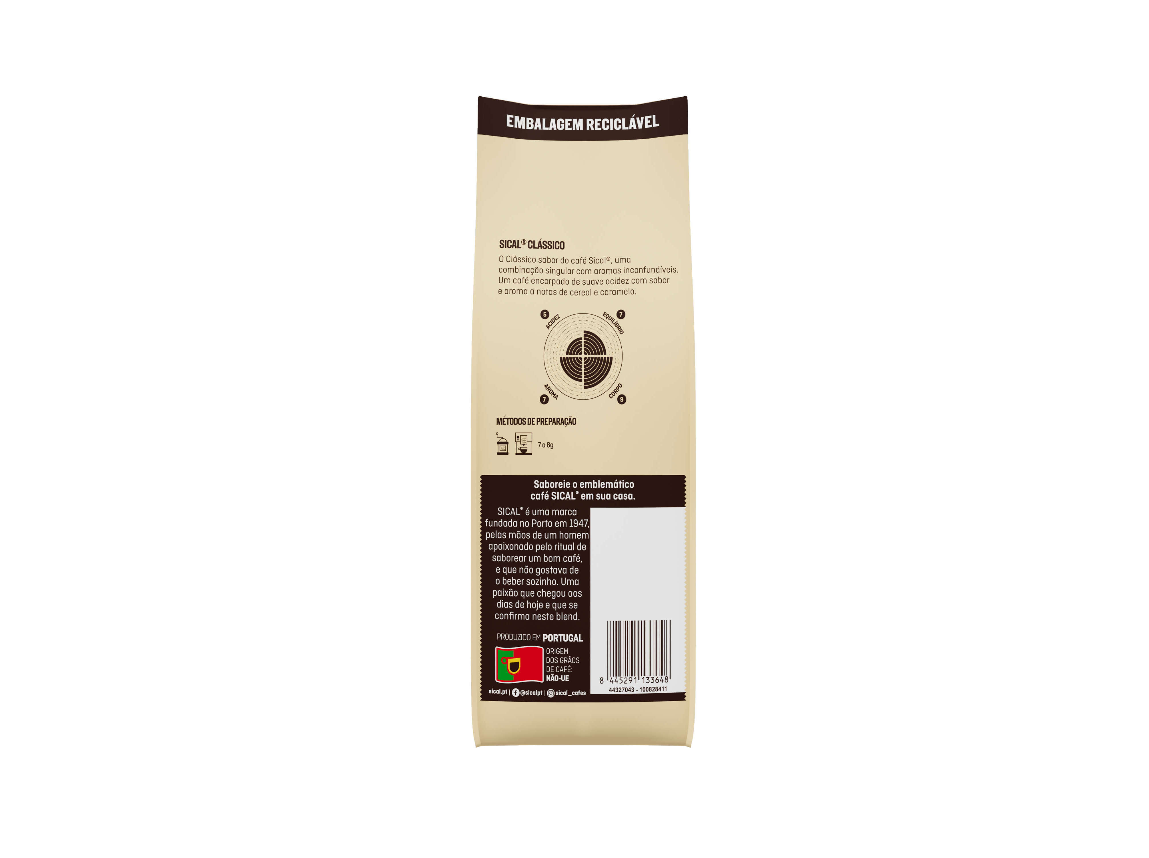CAFÉ EM GRÃO SICAL 5 ESTRELAS 220 G