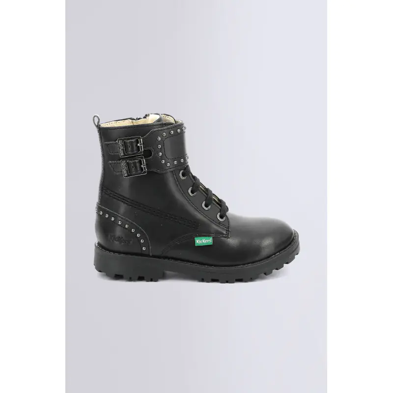 GROOROCK NOIR BOTTINES Cuir Fille