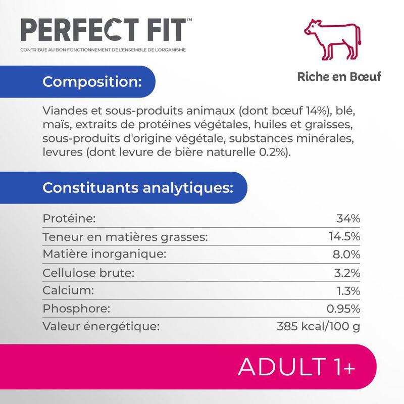 Perfect Fit Sterilisé Adult 1+ Riche en bœuf
