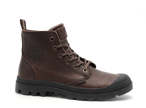 Palladium boots bottine homme pampa  zip leather marron