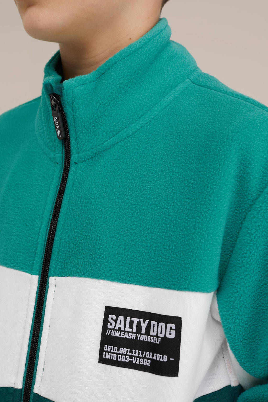 Salty Dog sweatvest groen/wit