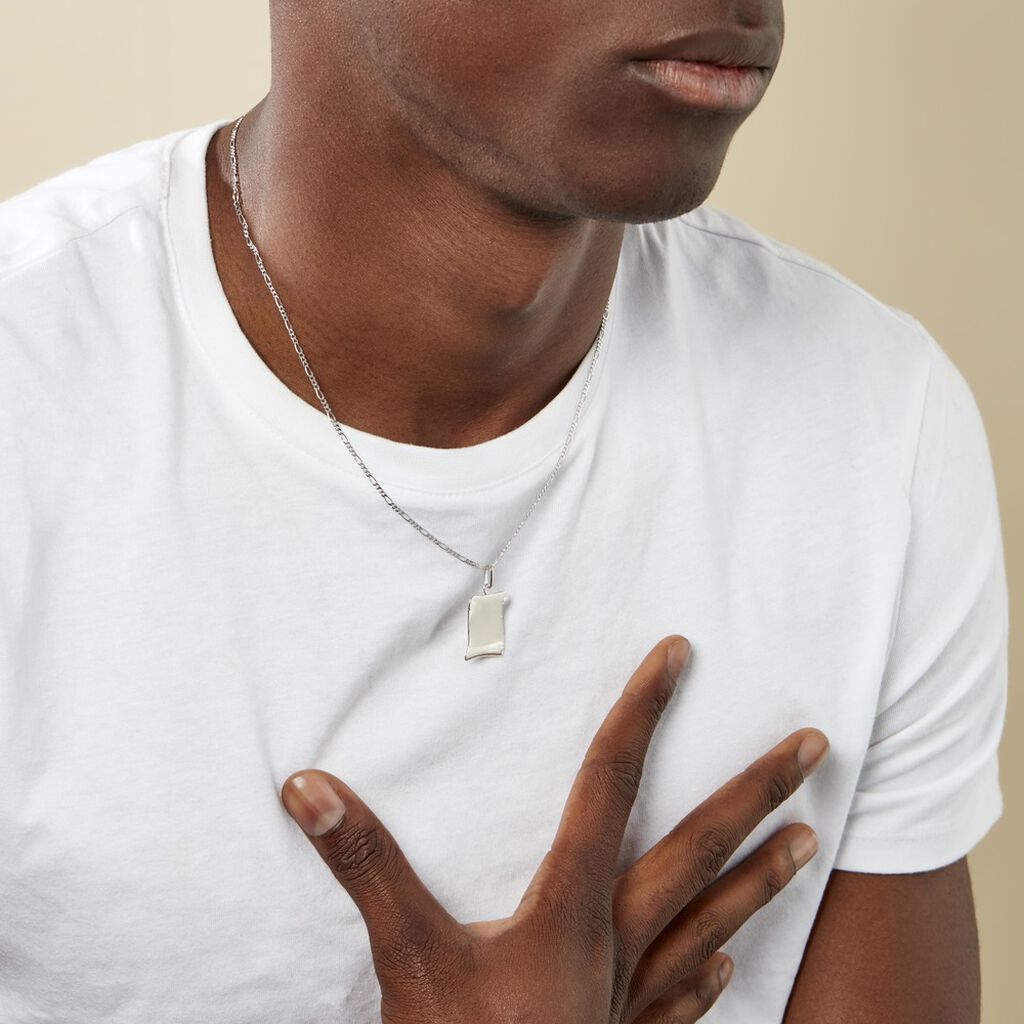 Pendentif Parchemin Argent Blanc