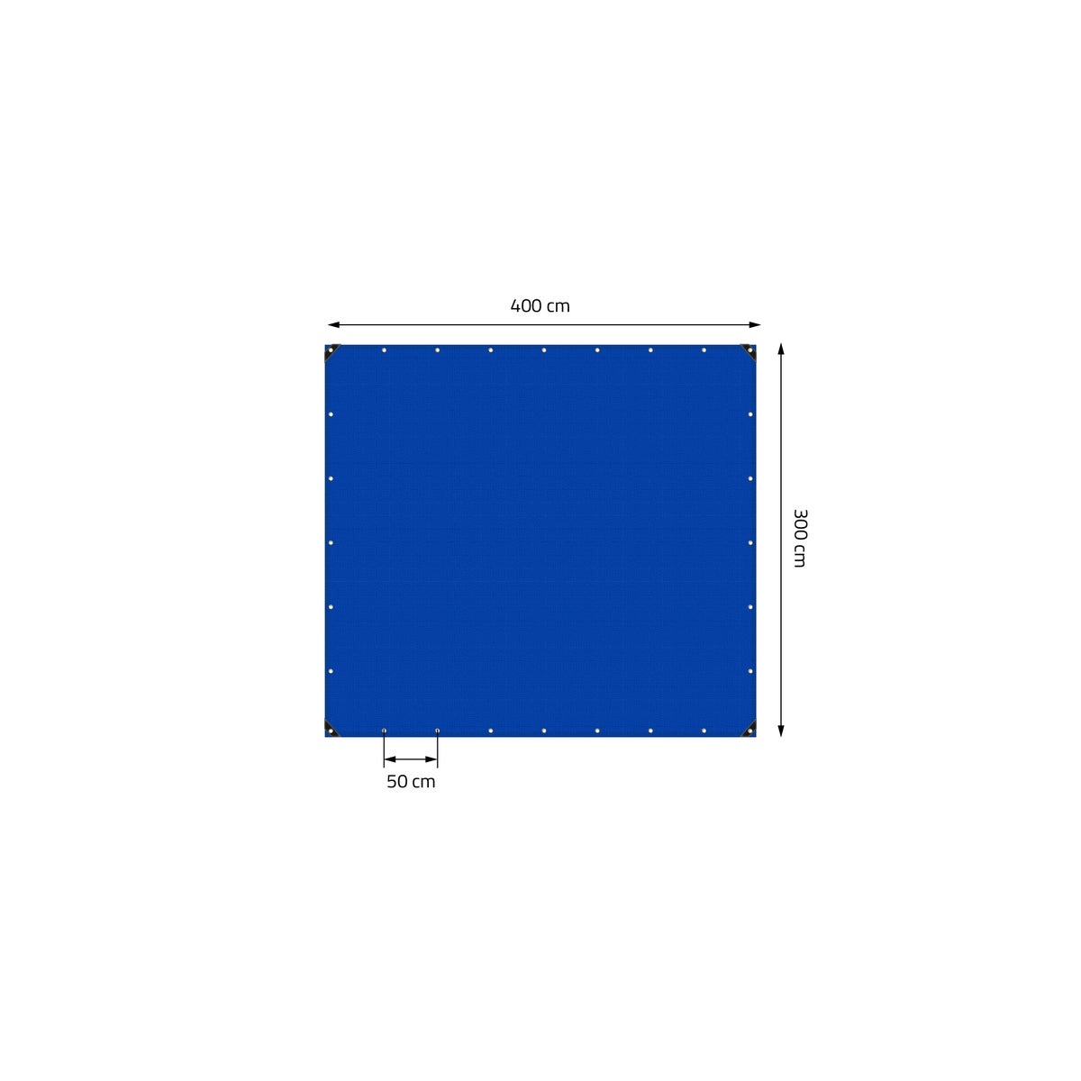 ECD Germany Premium Tarpaulin, Geweven zeildoek met ringen, 4x3m 12m², 650g/m², Blauw, PVC, Waterdicht, Scheurvast, 10 Haken, Vrachtwagenzeil, Bootzeil, Tuinzeil, Houten zeil, Beschermhoes voor tuinmeubelen, Zwembad, Auto