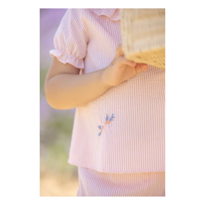 Tartine et Chocolat Ensemble Rayé Blouse et Bloomer | Rose pâle