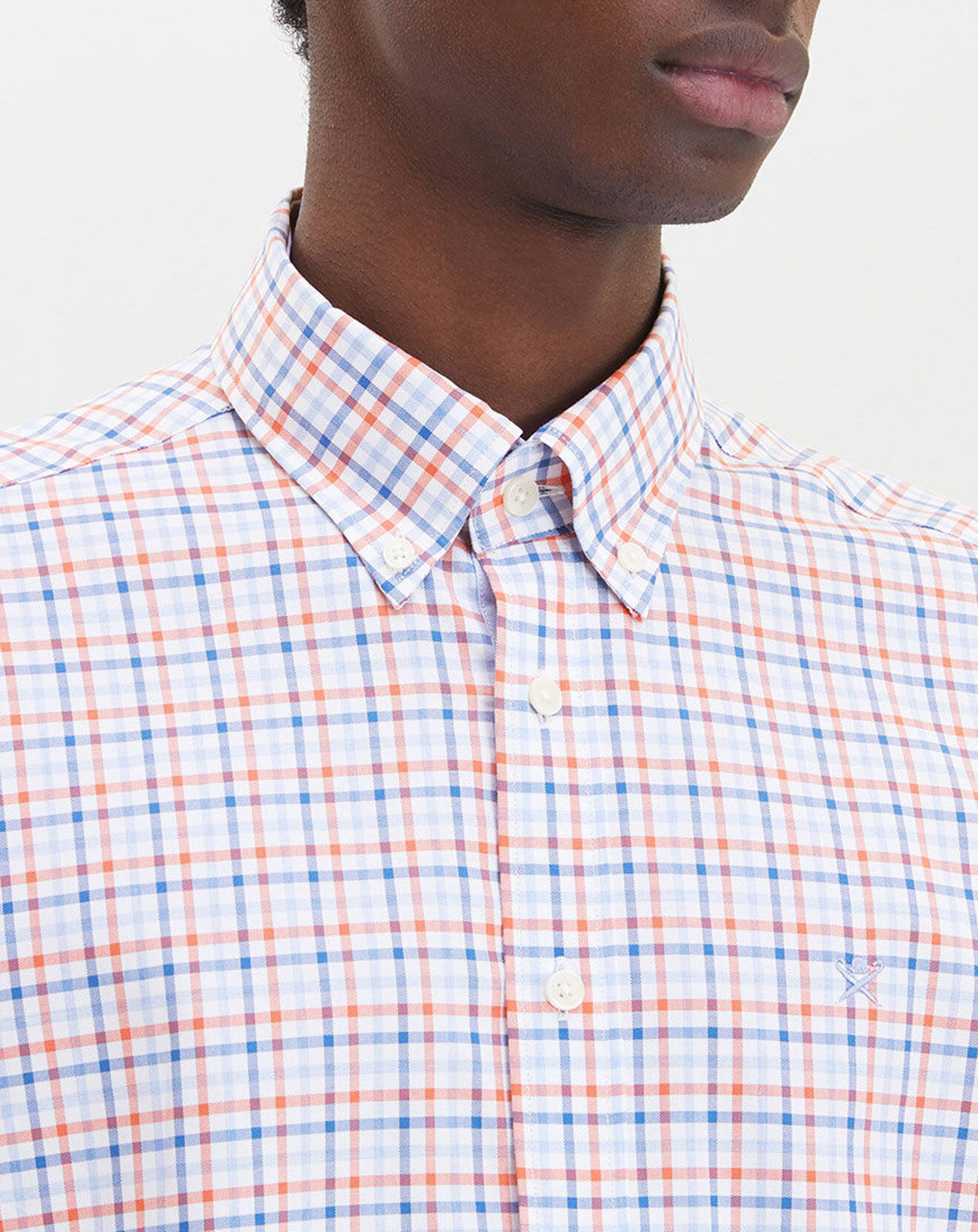 Hackett London Chemise Regular Fit à carreaux corail