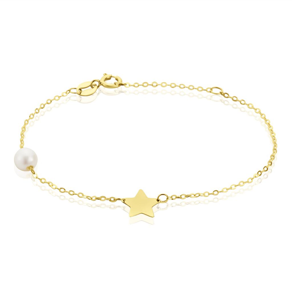 Bracelet Or Jaune Kayliah Etoile Et Perle De Culture