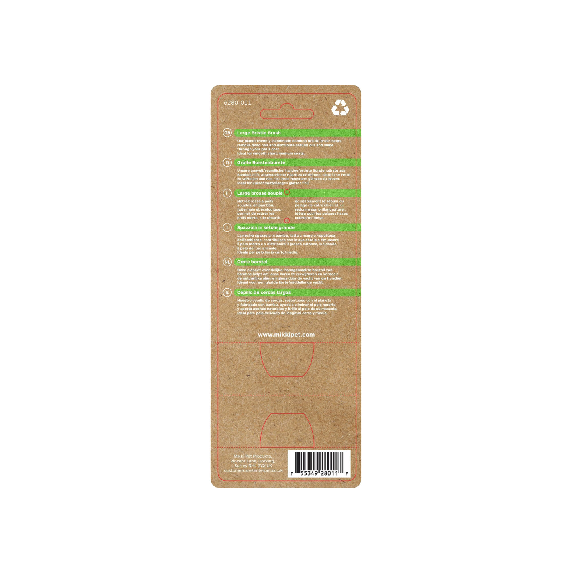 Mikki Bamboo Bristle Brush