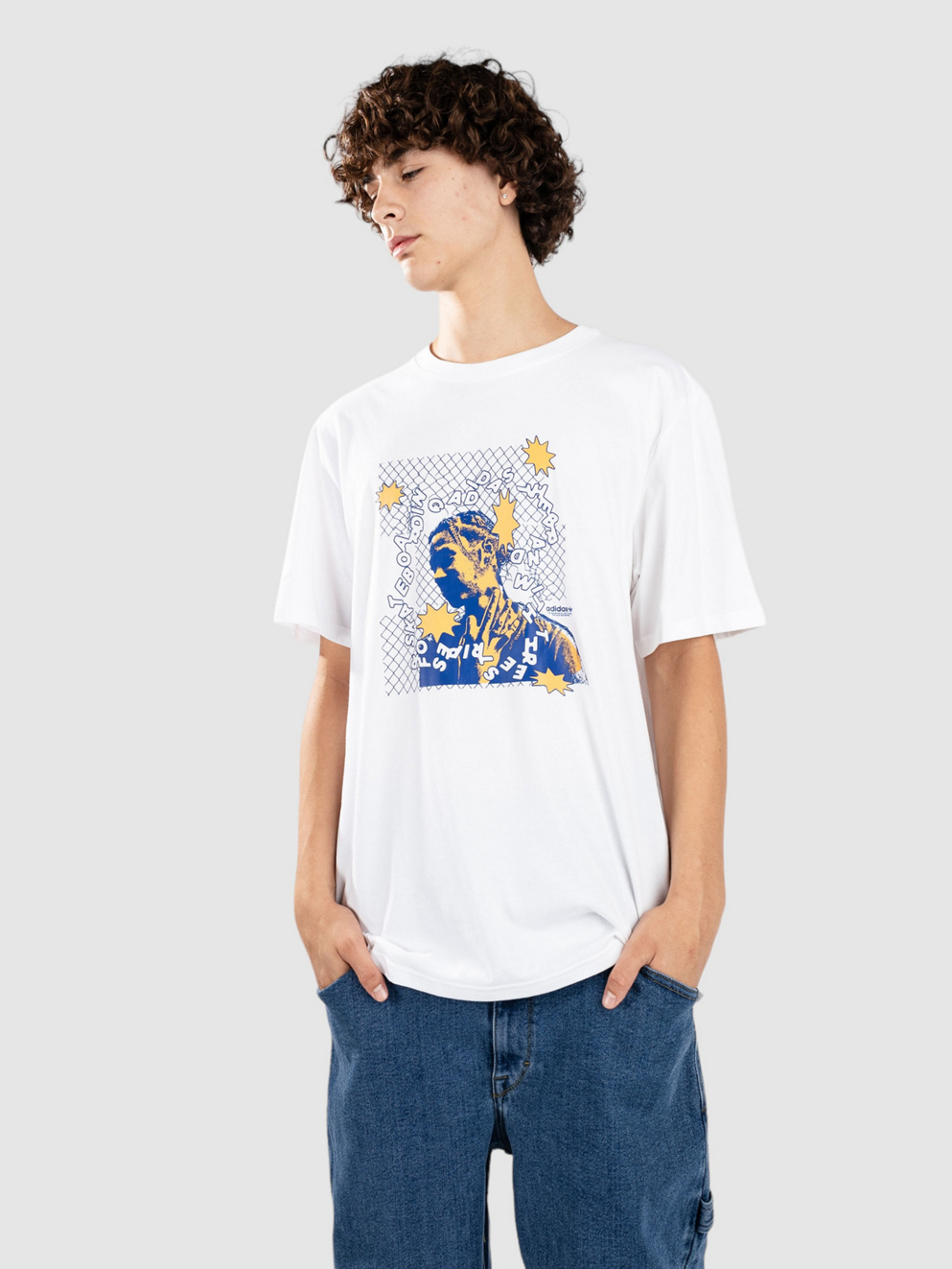 adidas Skateboarding Dre T-Shirt white/royblu/hazora