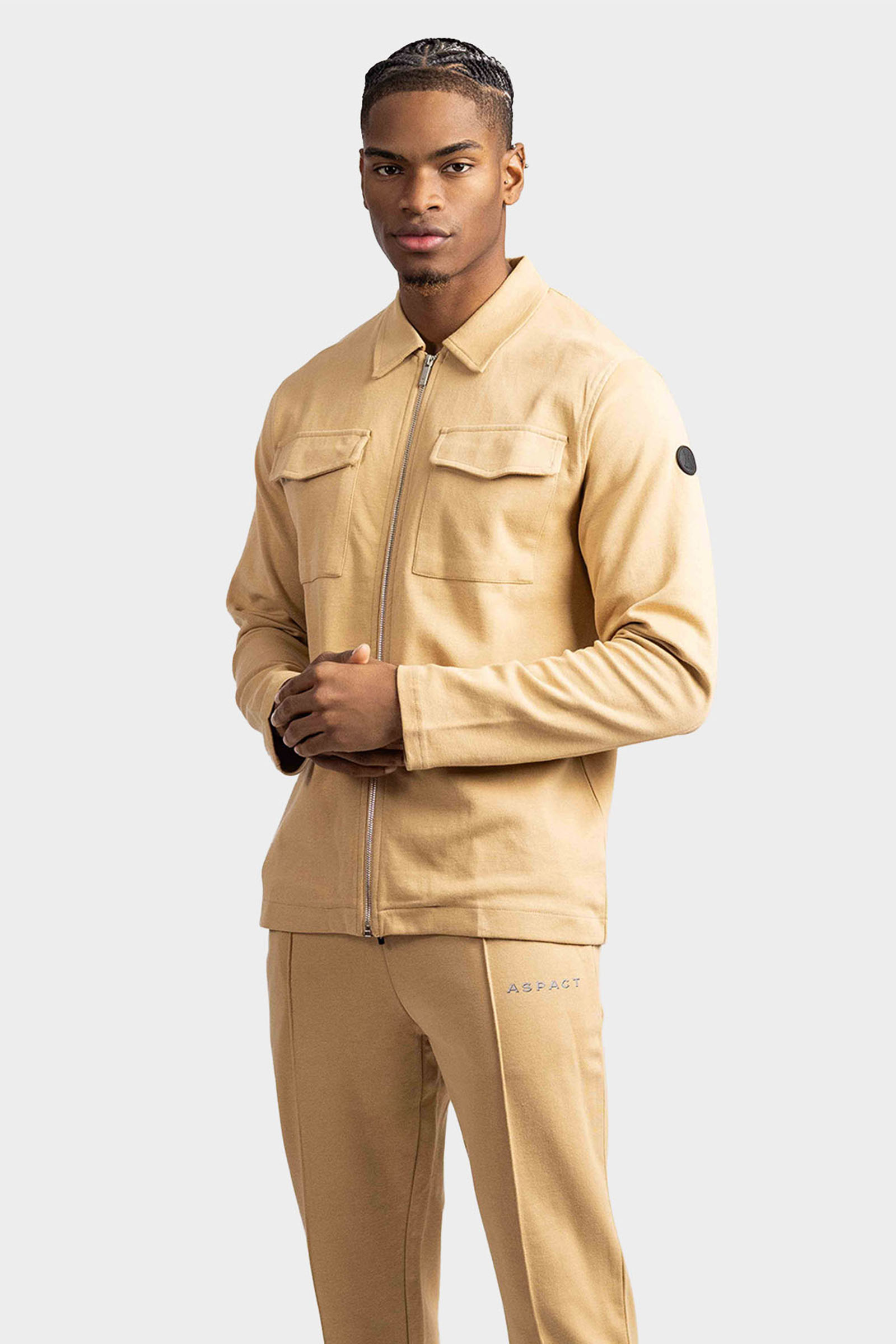Aspact Lyra Overshirt Vest Heren Lichtbruin
