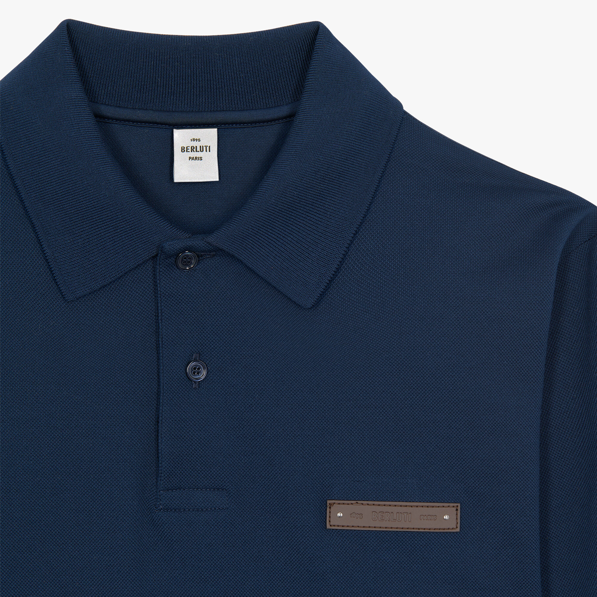 Polo À Manches Longues Avec Details En Cuir
