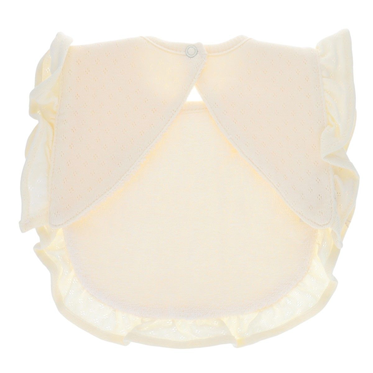 Bavoir froufrous crème pointelle Amande