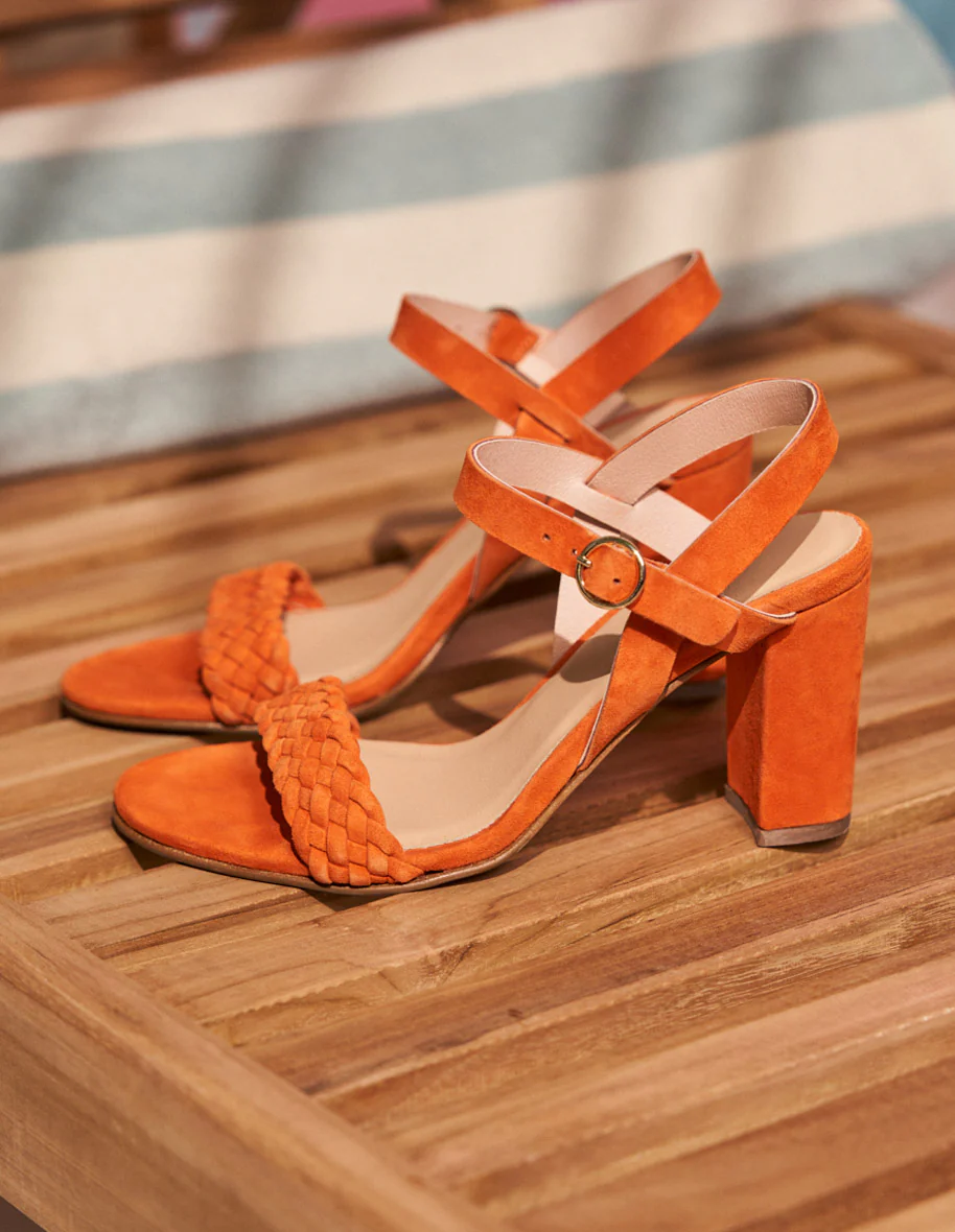 Sandales à talons Victoria H - Suède orange