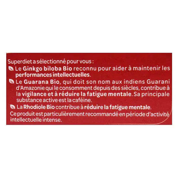 Superdiet Ginkgo Boost Rhodiole Guarana 20 ampoules