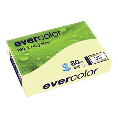 Clairefontaine Evercolor - Papier couleur recyclé - A4 (210 x 297 mm) - 80g/m² - Ramette de 500 feuilles - canari