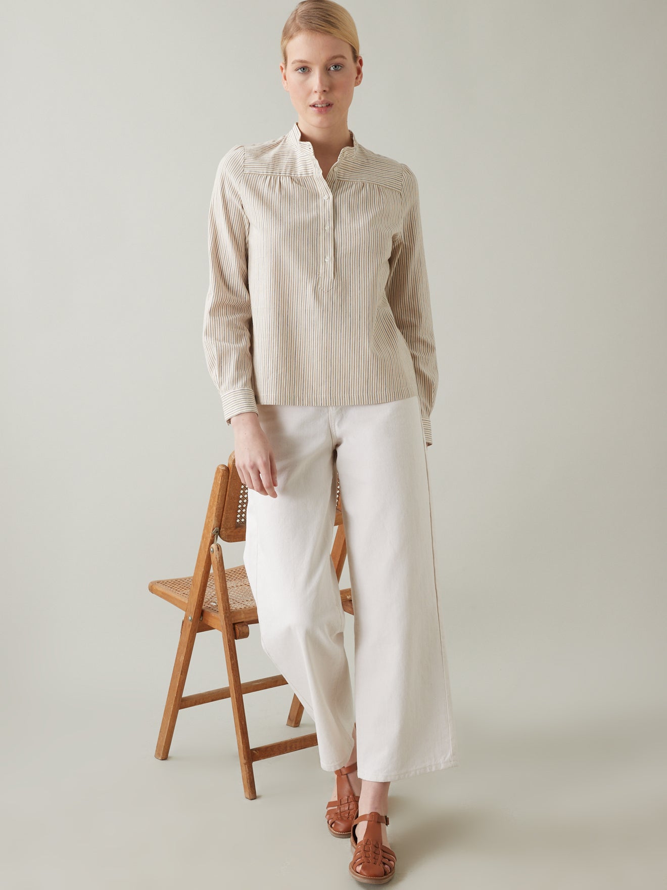 Chemise rayures tricolores femme