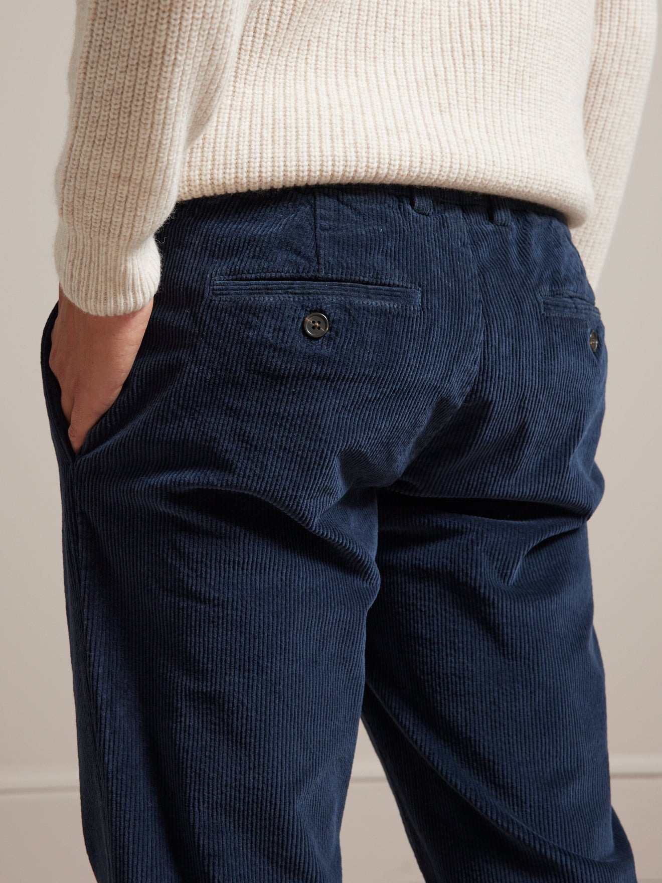Pantalon taille élastiquée velours grosses côtes homme