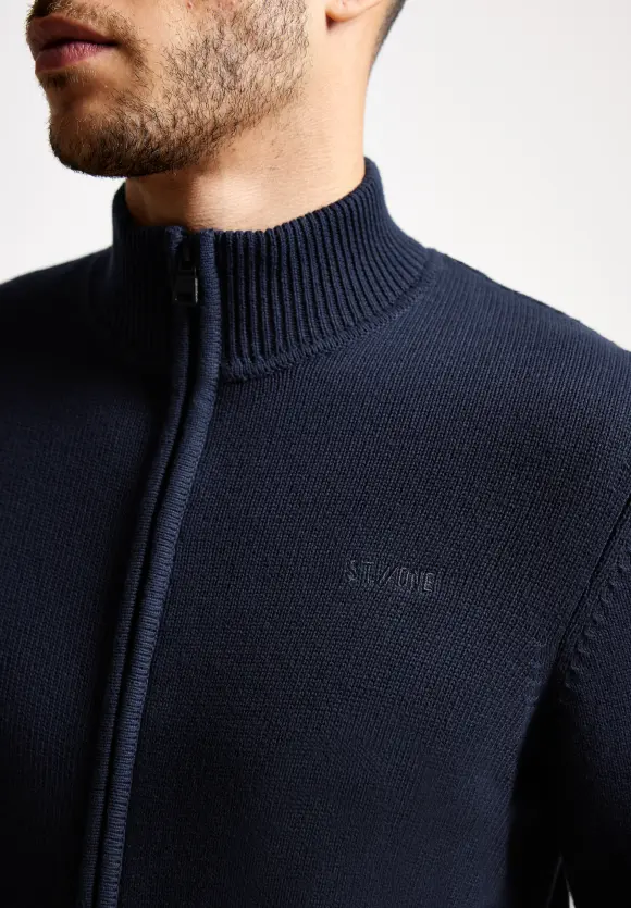 Strickjacke in Unifarbe - deep navy blue
