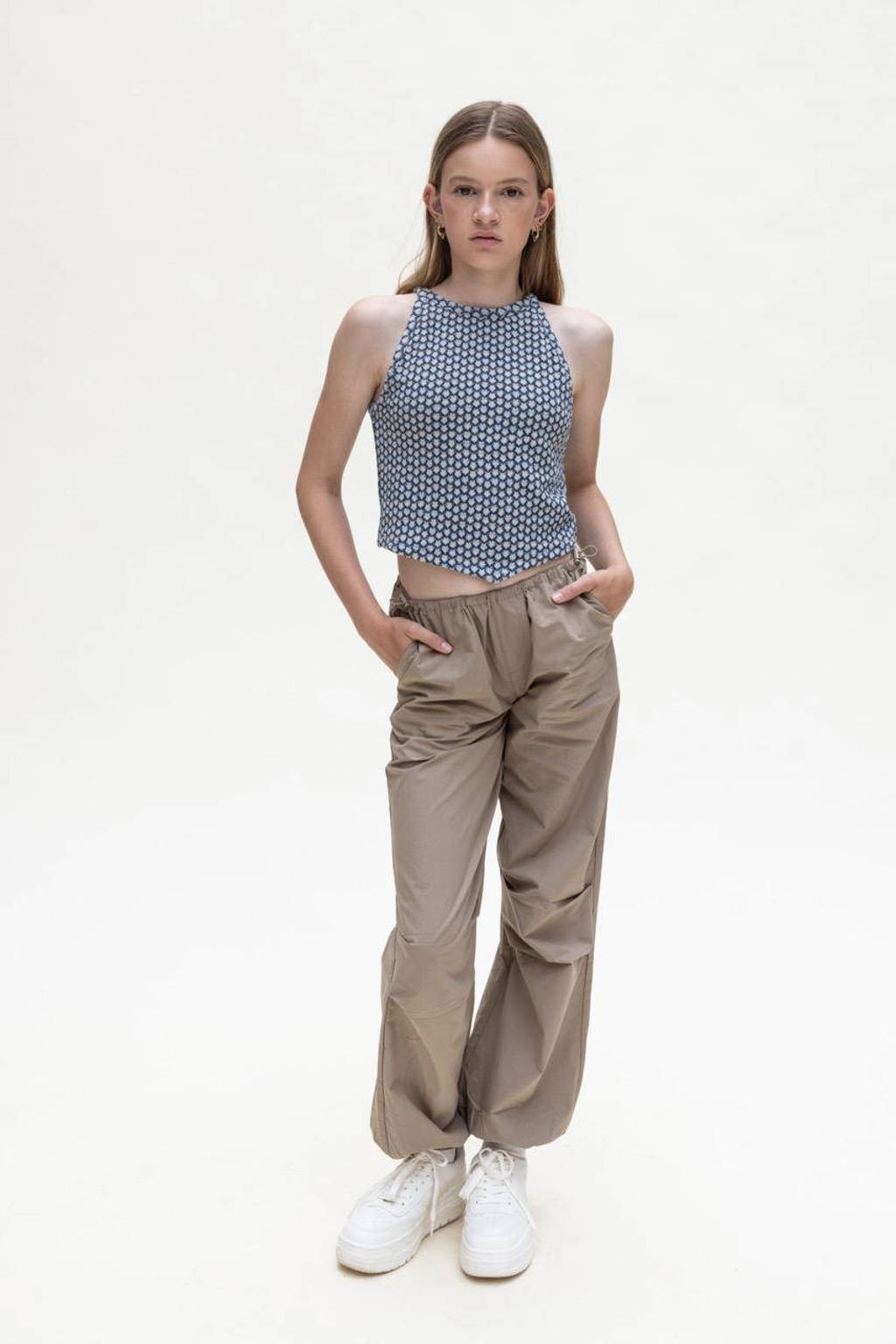 LOOXS tapered fit broek lichtbruin