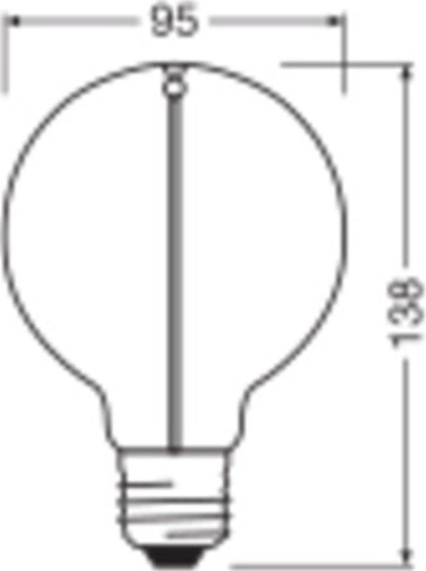 Ledvance - 1906GLO.95162 - LED-lamp - Warm Wit - E27 - Helder Glas