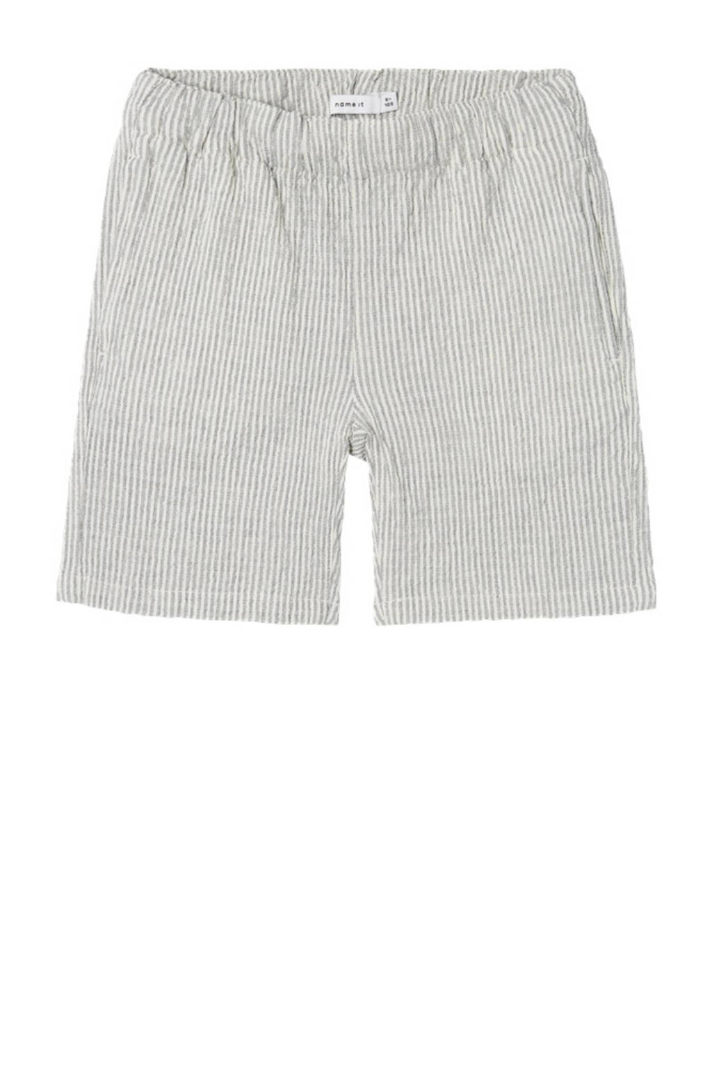 NAME IT gestreepte short NKMFEDENIS donkerblauw/ecru