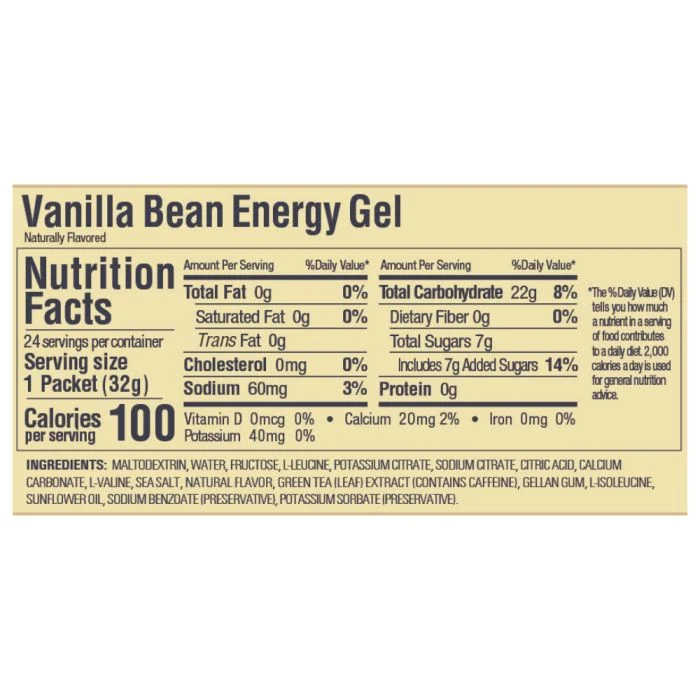 GU Energy Unisex Energi Gel Caffeine (Vanilla Bean)