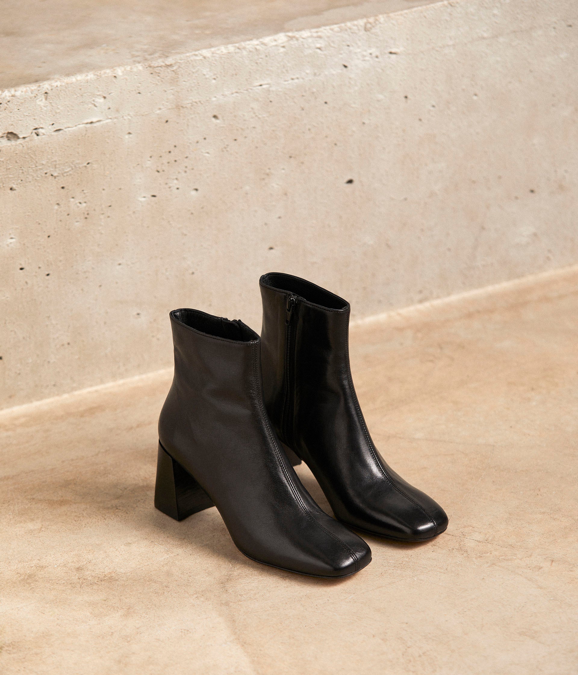 Boots cuir noir Célestine