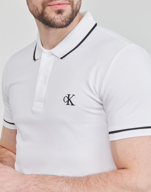 Calvin Klein Jeans - TIPPING SLIM POLO - Blanc / Noir