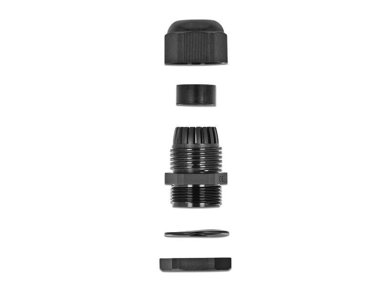 Delock Kabelverschraubung PG16, 27 mm 10 Stück, Schwarz Delock Kabelverschraubung PG16 10 Stück schwarz