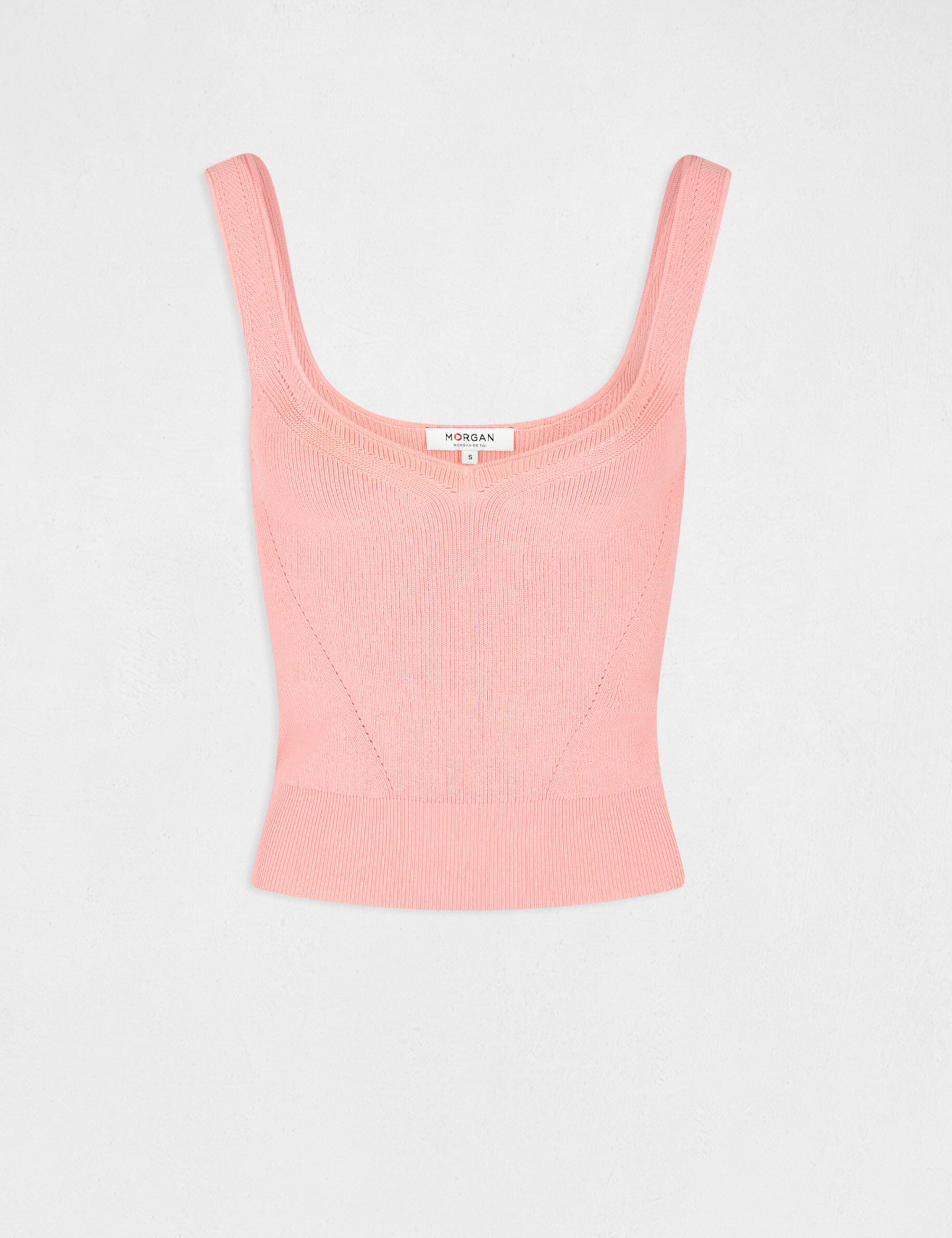 Pull débardeur avec col en V rose pale femme - rose_pale