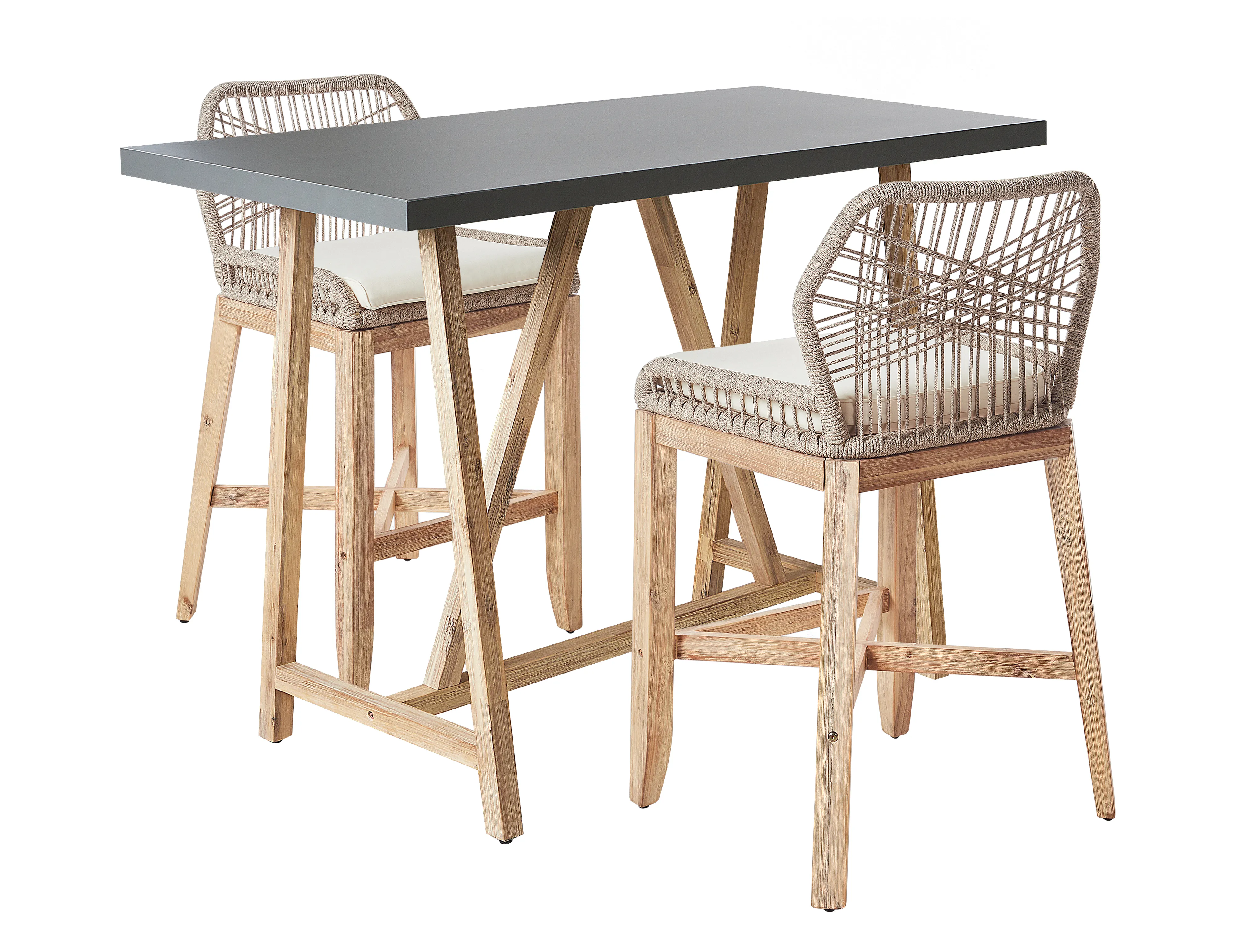 Bistroset met kussens TALAMONE Acaciahout Grijs
