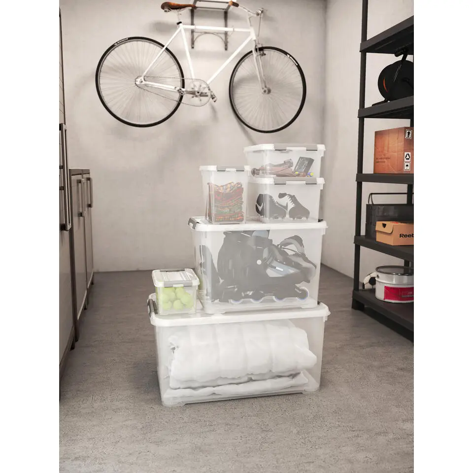 Curver Handy  Opbergbox - 15L - 6 stuks - Transparant met deksel