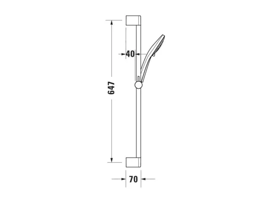 Pommeau de douche DURAVIT 3 jets type pluie flexible et barre chromé
