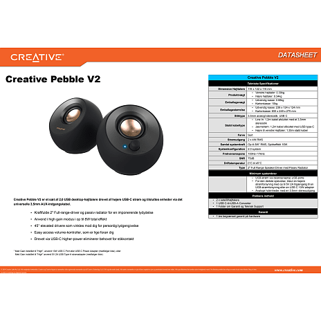 Creative Pebble V2 USB højtaler