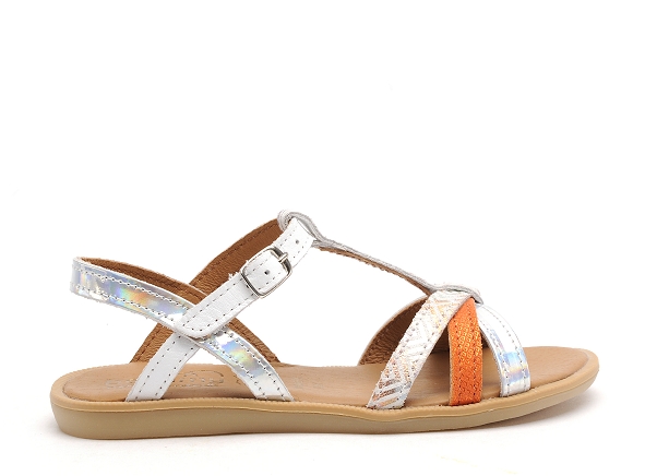 Bellamy nu pieds enfant fillette ina argent