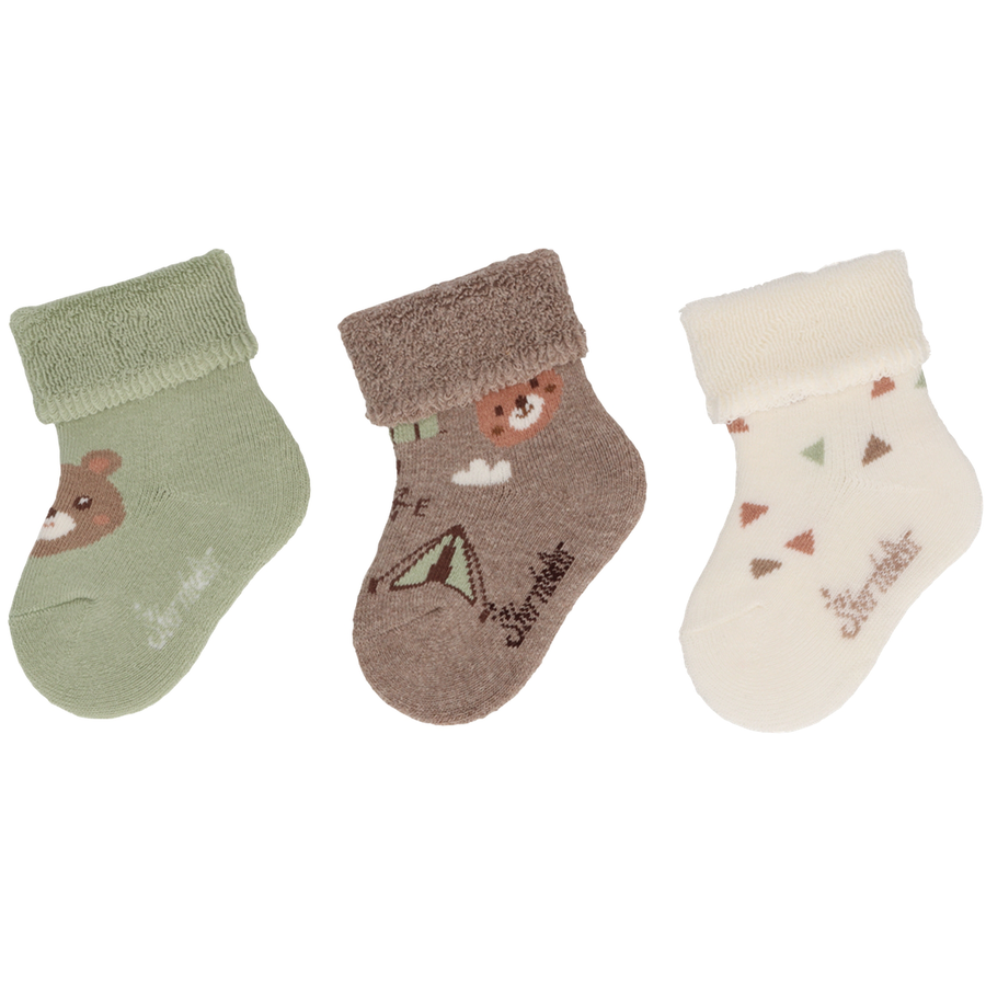 Sterntaler Baby-Söckchen 3er-Pack Bär blassgrün