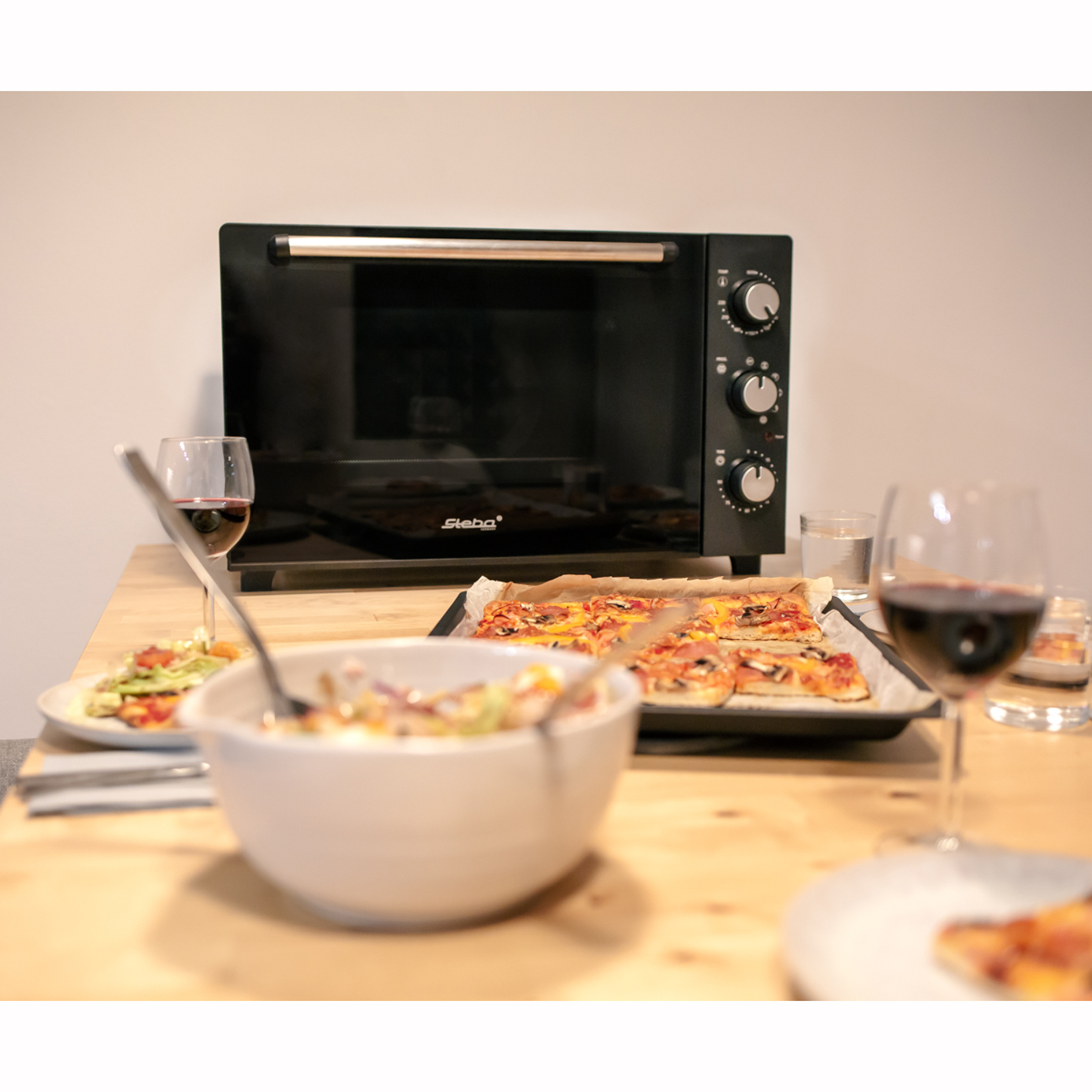 STEBA Grillbackofen - schwarz - XXL-Garraum