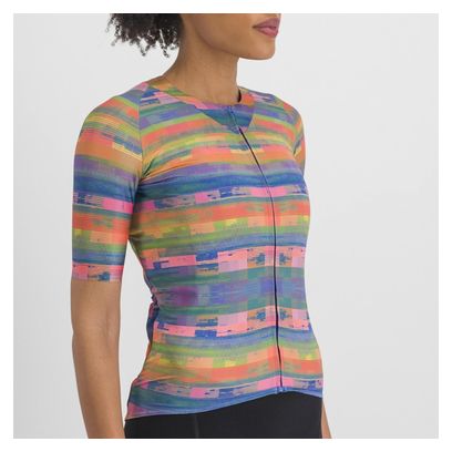 Maillot Manches Courtes Femme Sportful Glitch Bomber Multicouleur