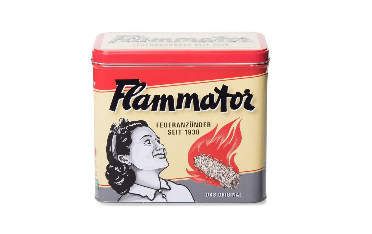 Grillanzünder mit Nostalgiedose, 50 StückFeueranzünder zum raschen Anzünden von Holz und Holzkohle