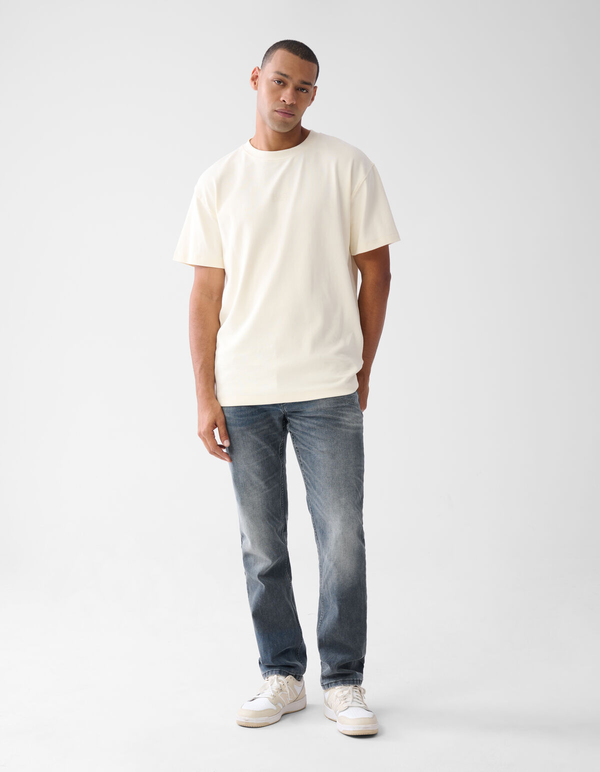 Slim Straight Fit Jeans Blauw/Grijs L32
