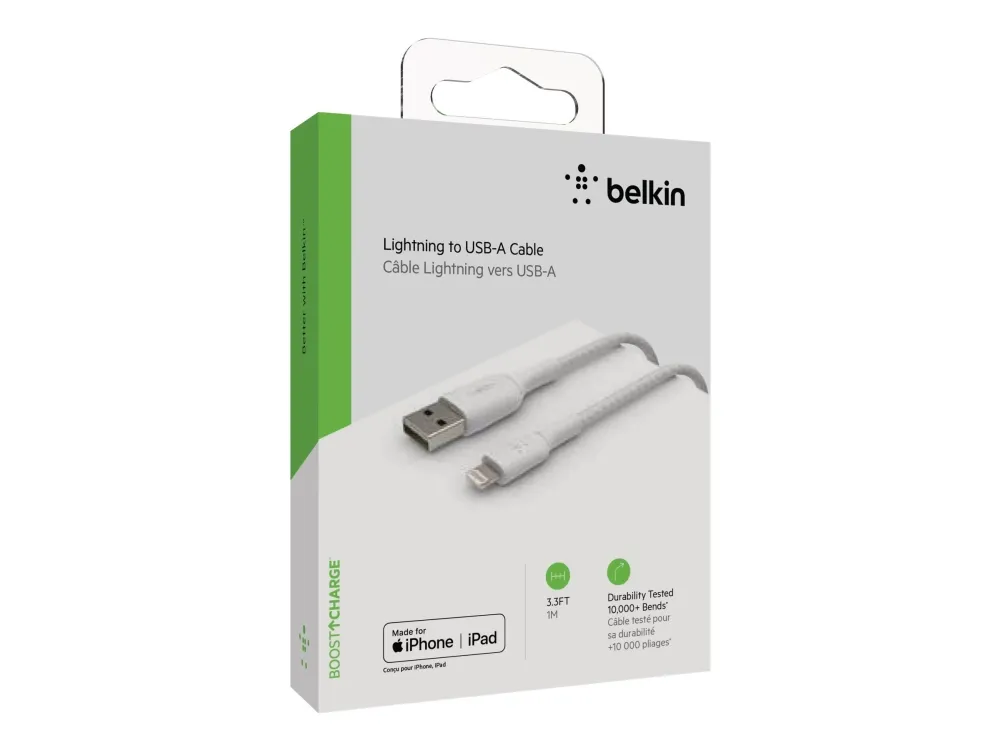 Belkin BoostCharge - Lightning-kabel - Lightning han til USB han - 1 m - hvid