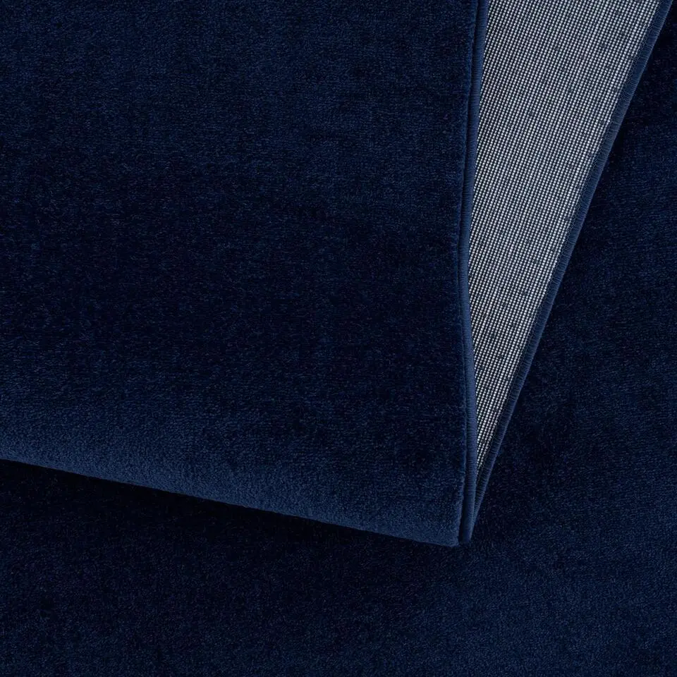 Uni Effen Laagpolig Vloerkleed Modern Donker Blauw Navy - 240x340 CM